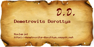 Demetrovits Dorottya névjegykártya